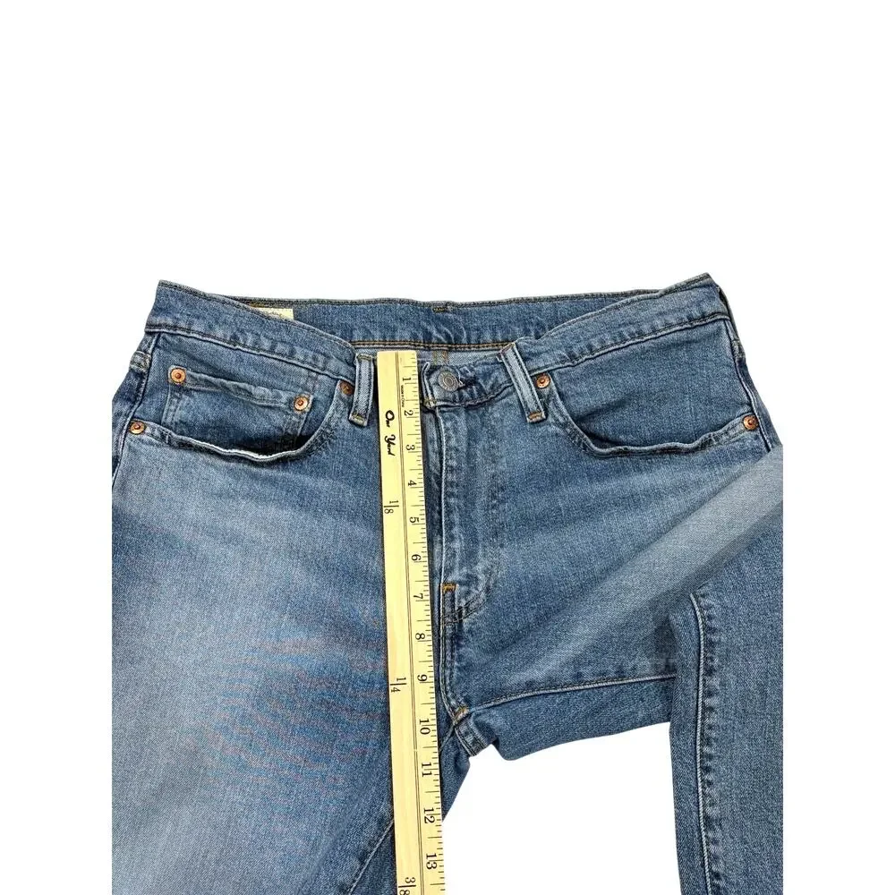 Levis 511 Premium Jeans Mens 34x30 Blue Slim Fit Tapered Leg Distressed Stretch